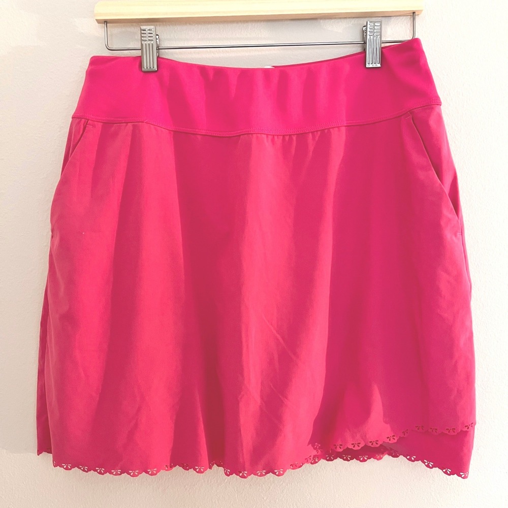 Greg Norman Pink Laser Cut Scalloped Hem Golf Tennis Skort Womens Medium